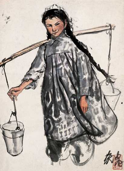 黄胄 维族少女 镜心